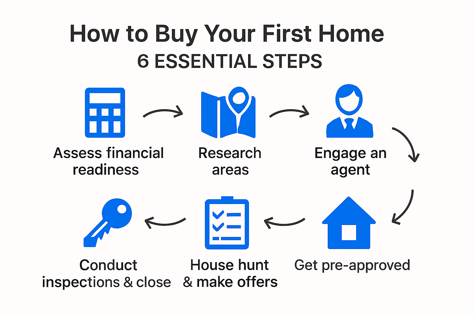 infographic showing 6-step home buying process