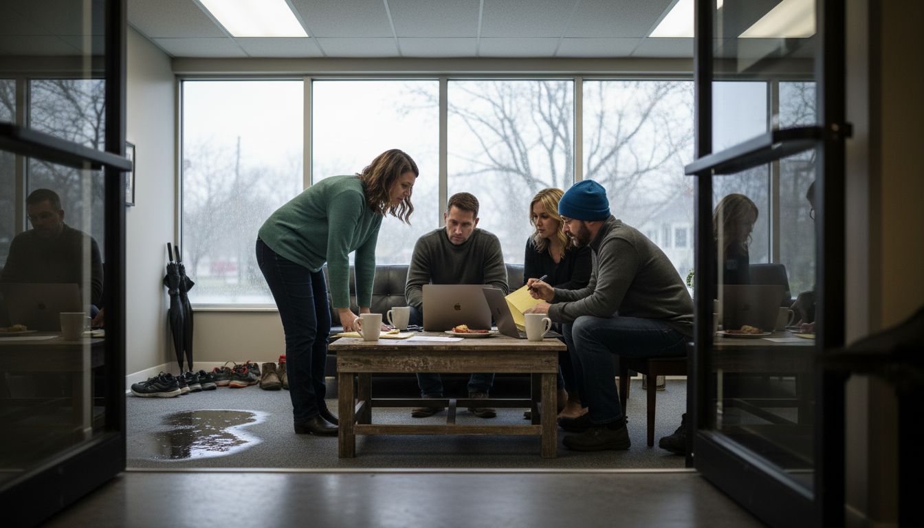 Small group meeting about real estate investing