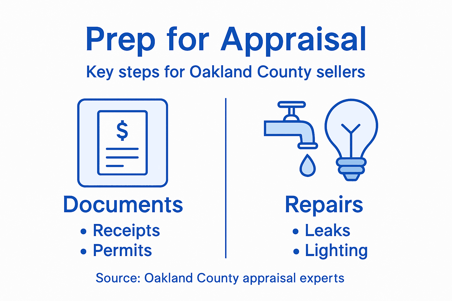 Infographic on home appraisal preparation steps