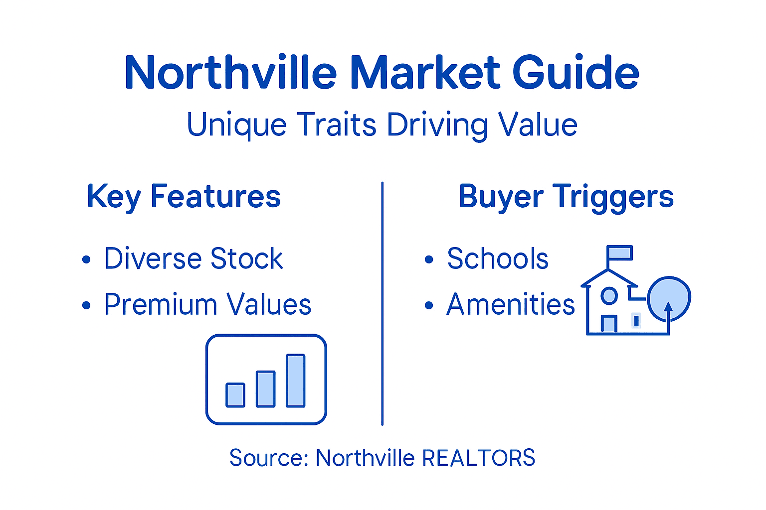 Infographic showing unique Northville housing features