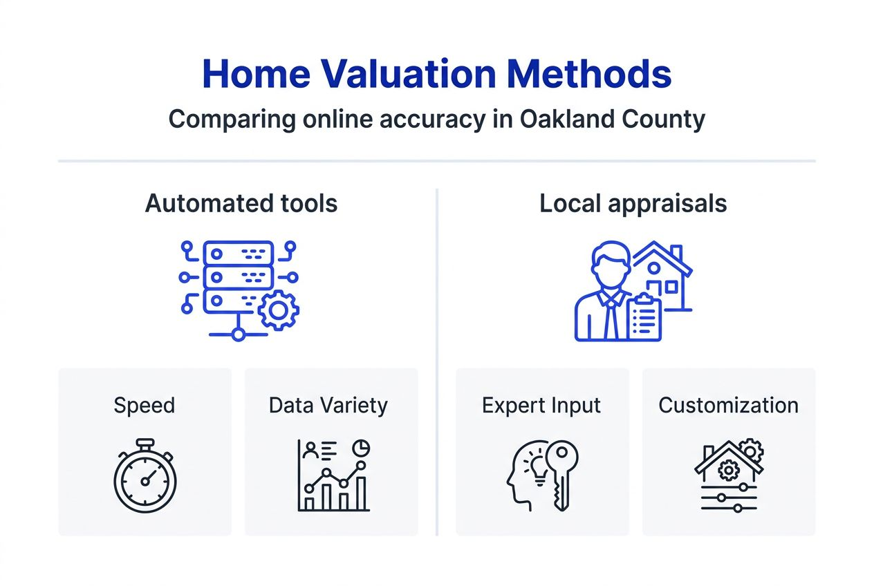 Infographic comparing Oakland County valuation methods