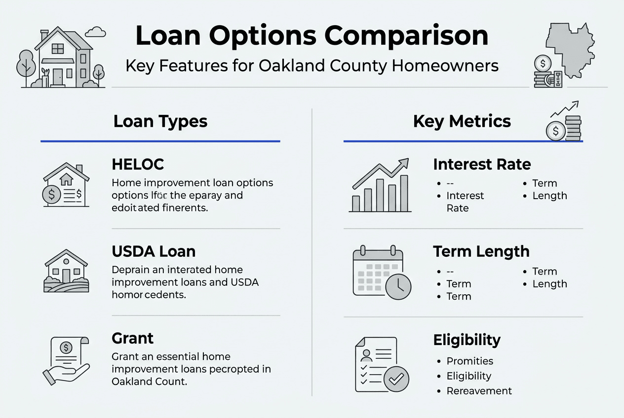 Infographic loan types features comparison