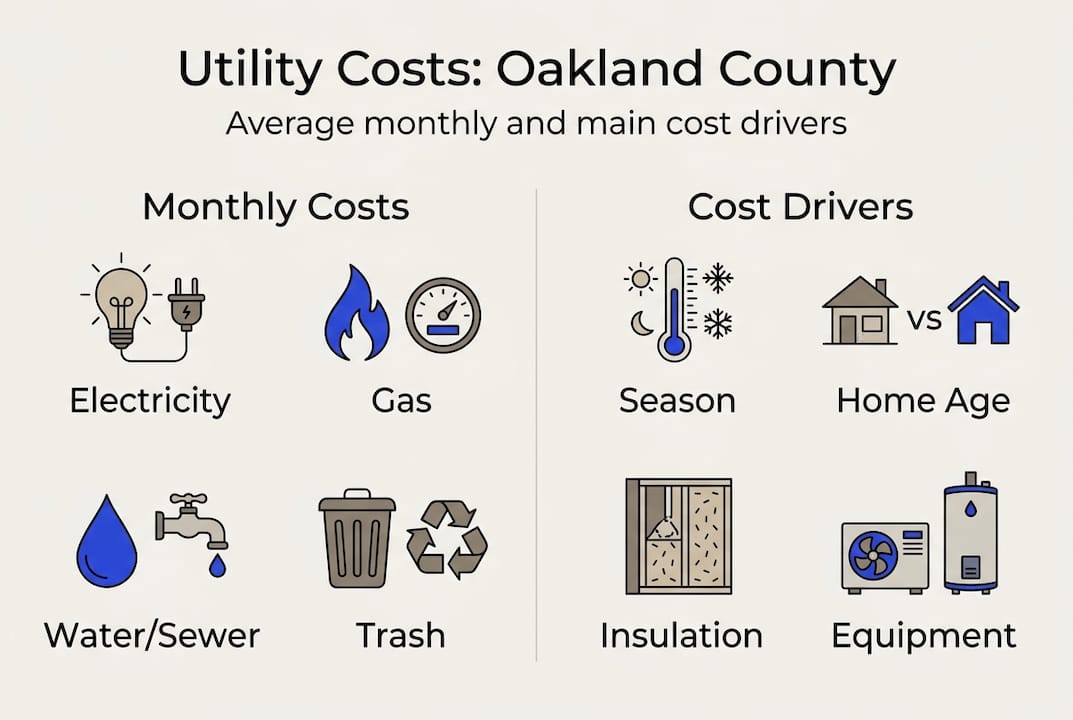 Infographic showing Oakland County utility cost breakdown