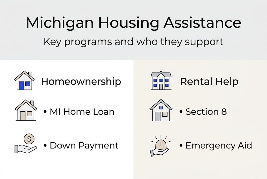 Infographic of Michigan housing assistance programs