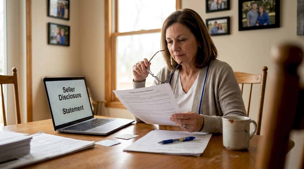 Homeowner reviews Michigan property disclosure statement