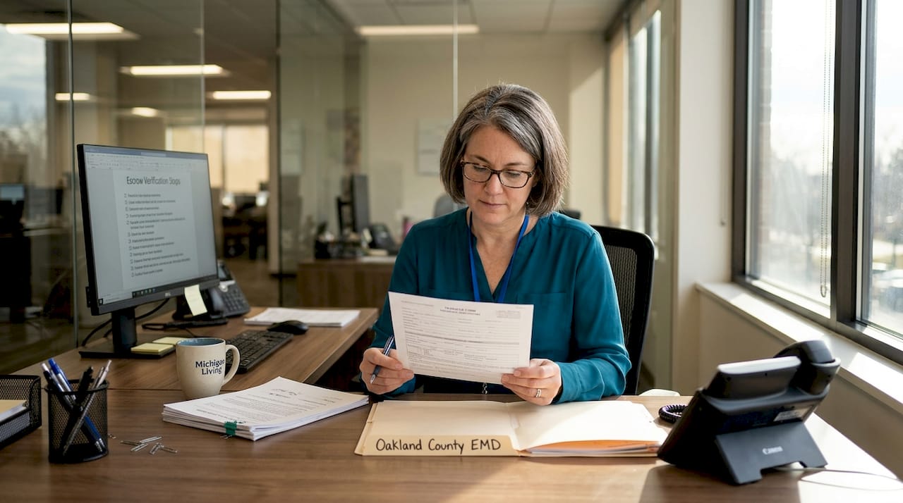 Escrow officer verifying earnest money deposit