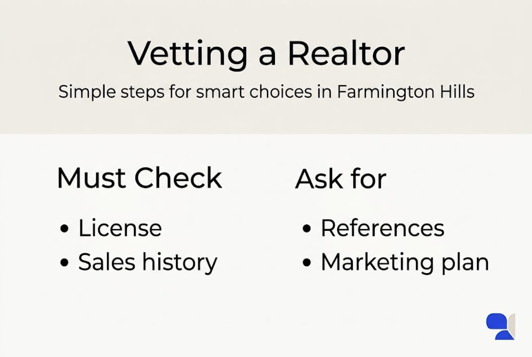 Infographic on steps to vet a realtor