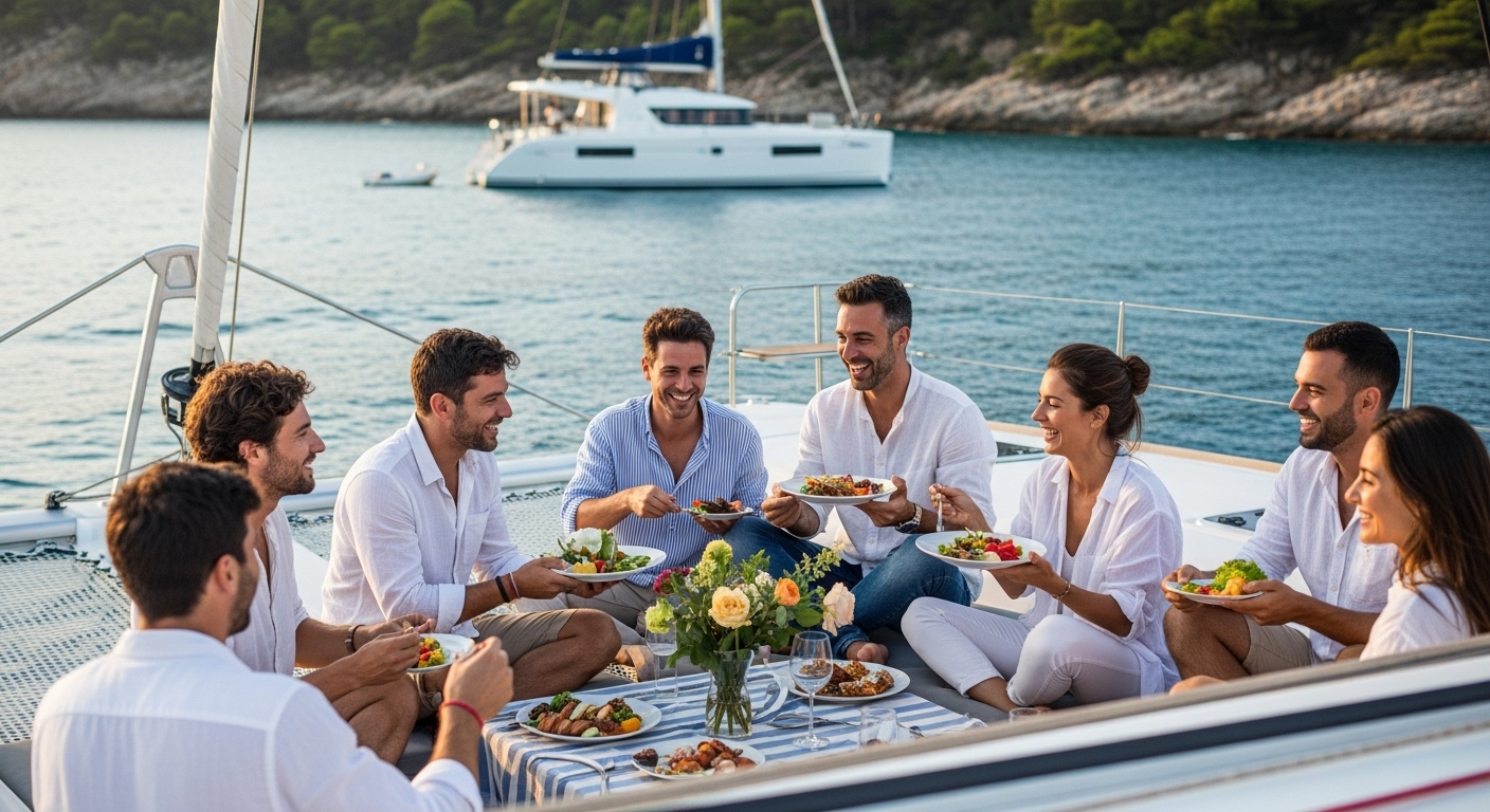 sailing friends catamaran monohull