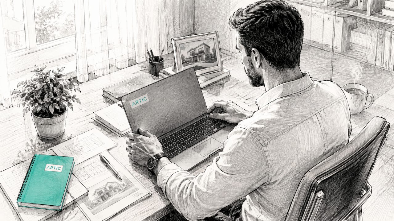 Rol de las redes sociales en inmobiliario 2026 Un agente inmobiliario revisa sus redes sociales desde el escritorio de su oficina.