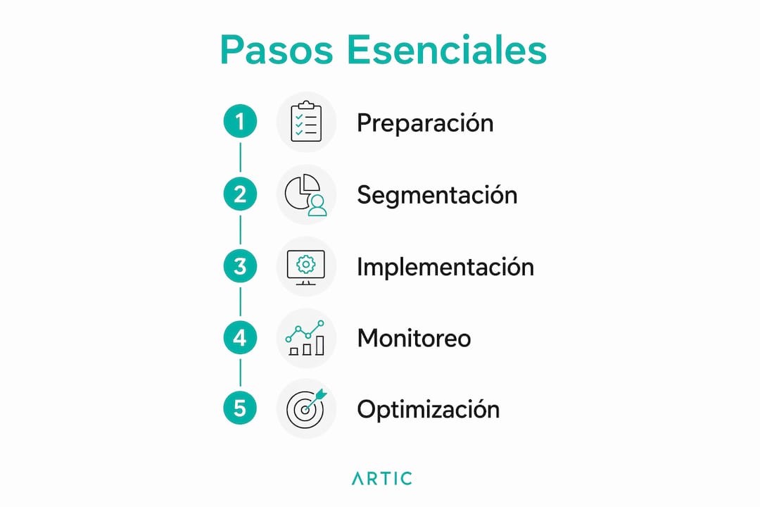 Automatización de marketing sin conocimientos técnicos Infografía con los pasos clave para poner en marcha una automatización