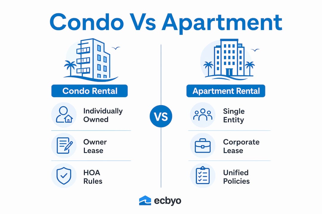Infographic comparing condo and apartment rentals