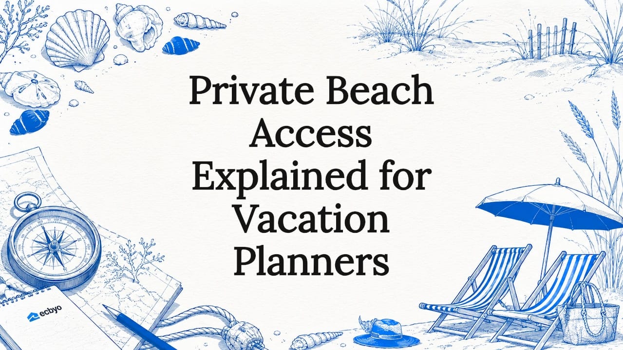 Decorative coastal title card illustration