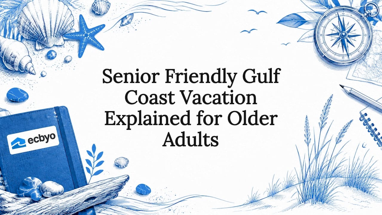 Decorative senior vacation title card illustration