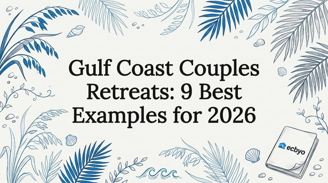 Decorative title card with gulf coast botanicals