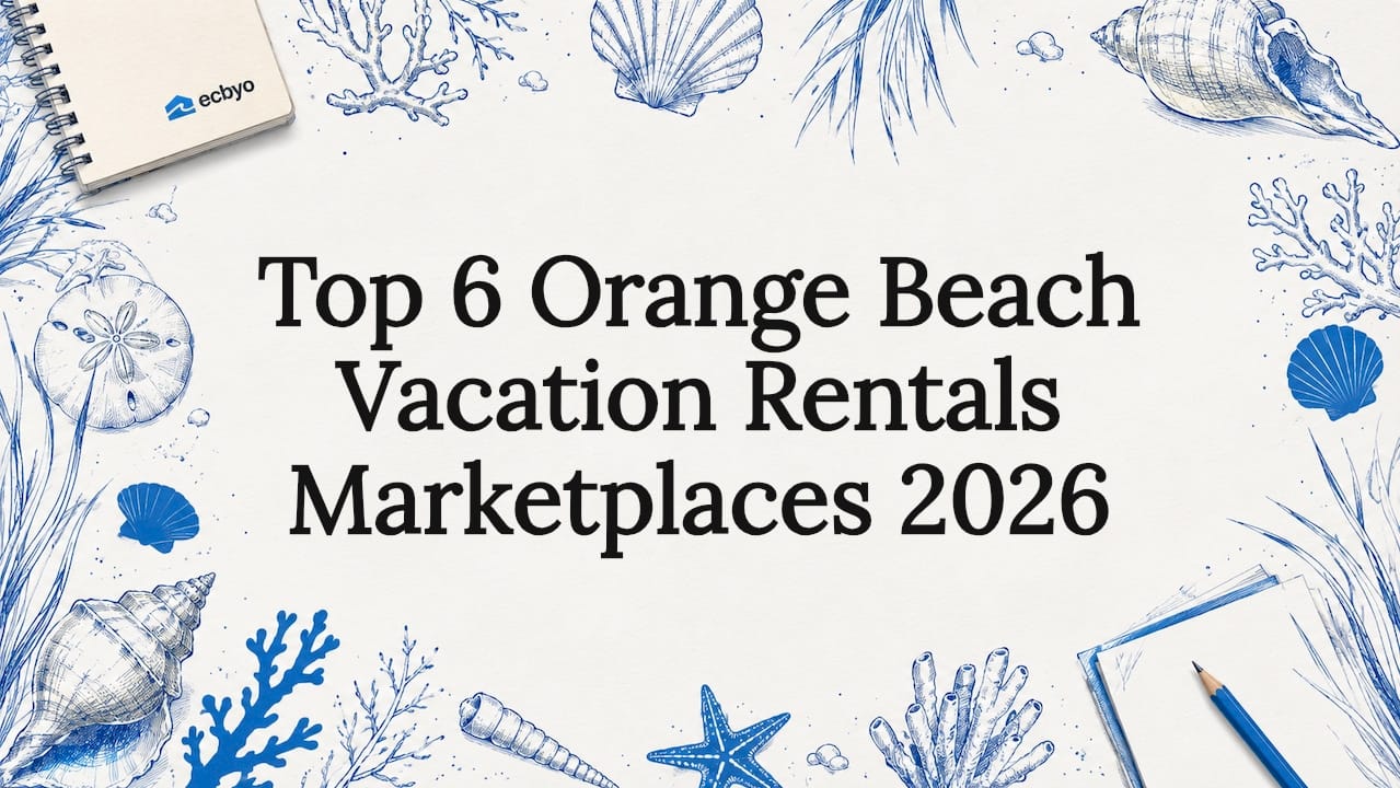 Decorative title card with coastal-themed illustrations