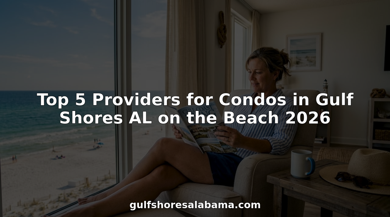Woman browsing beachfront condo rentals inside bright condo