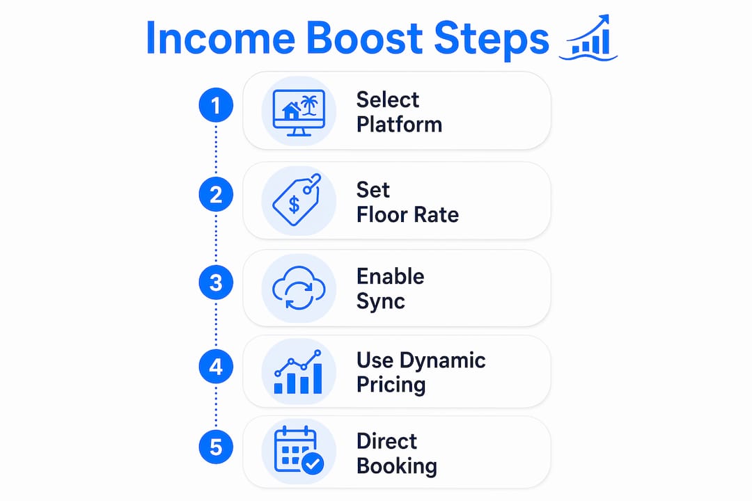 Infographic showing steps to increase rental income