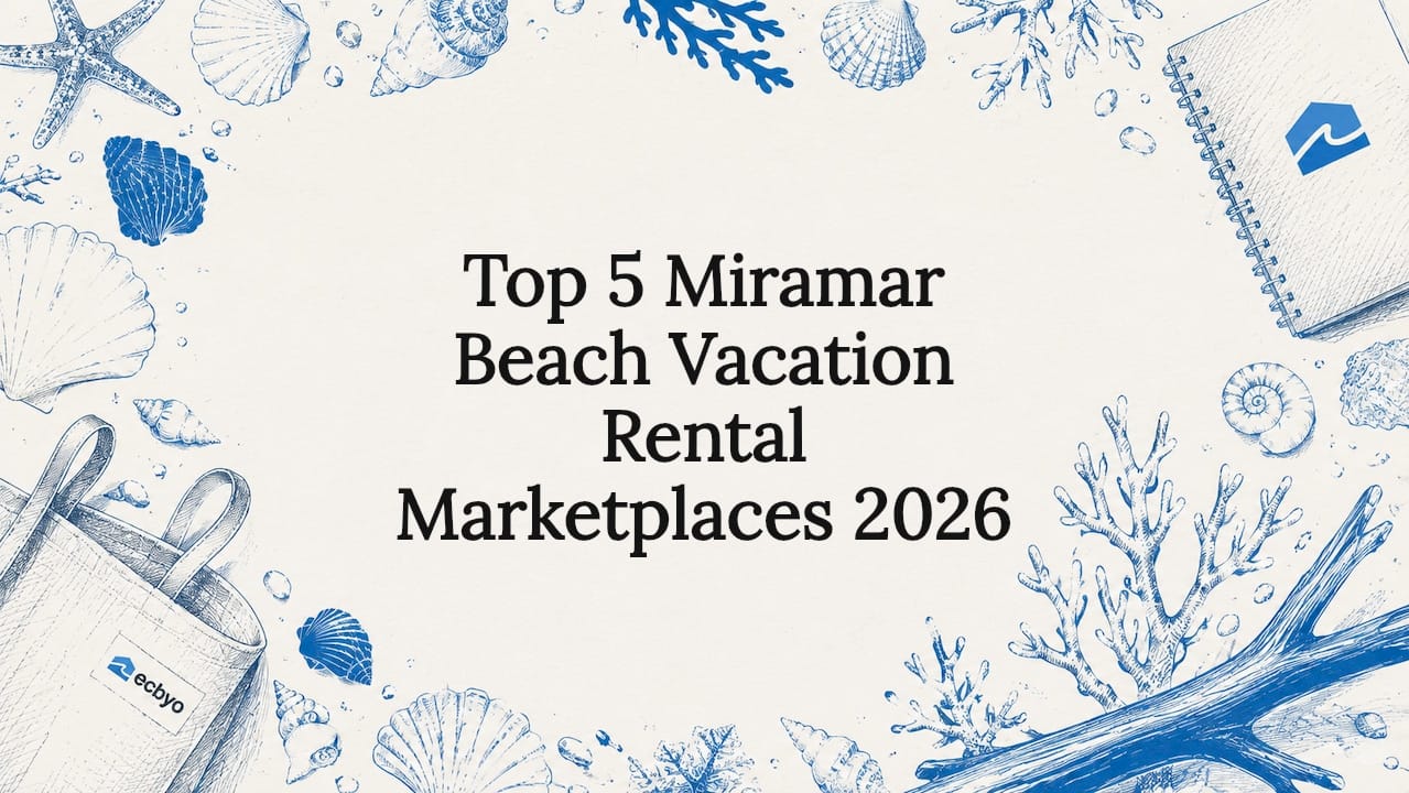 Hand-drawn decorative beach-themed title card illustration