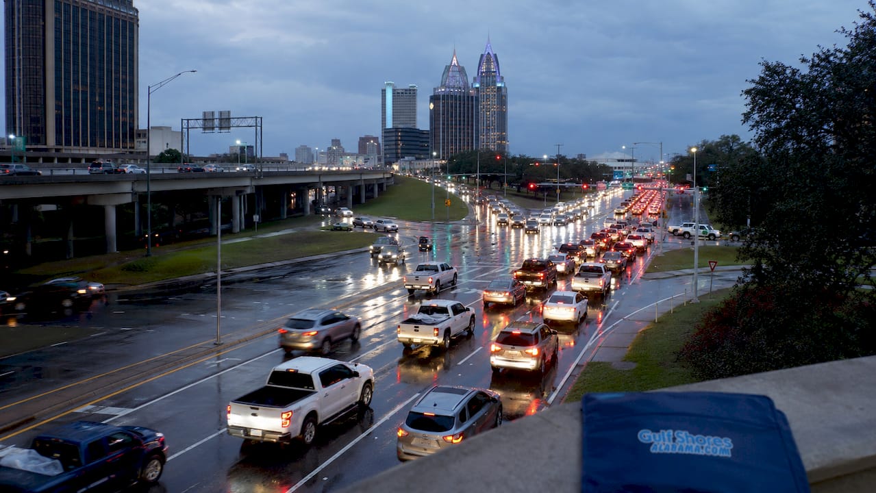 Congested highway at Wallace Tunnel infrastructure bottleneck