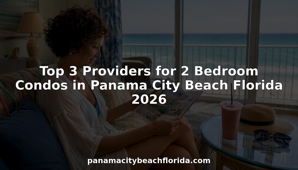 Woman reviewing condo brochures on beach balcony