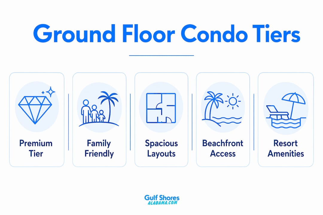 Infographic ranking ground floor condos by features