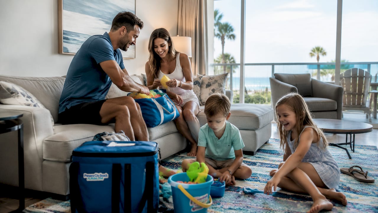 Family enjoying two-bedroom Long Beach condo