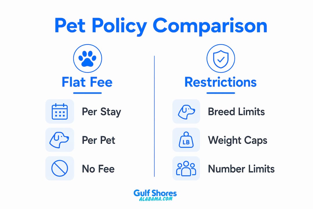 Infographic comparing pet fees and restrictions