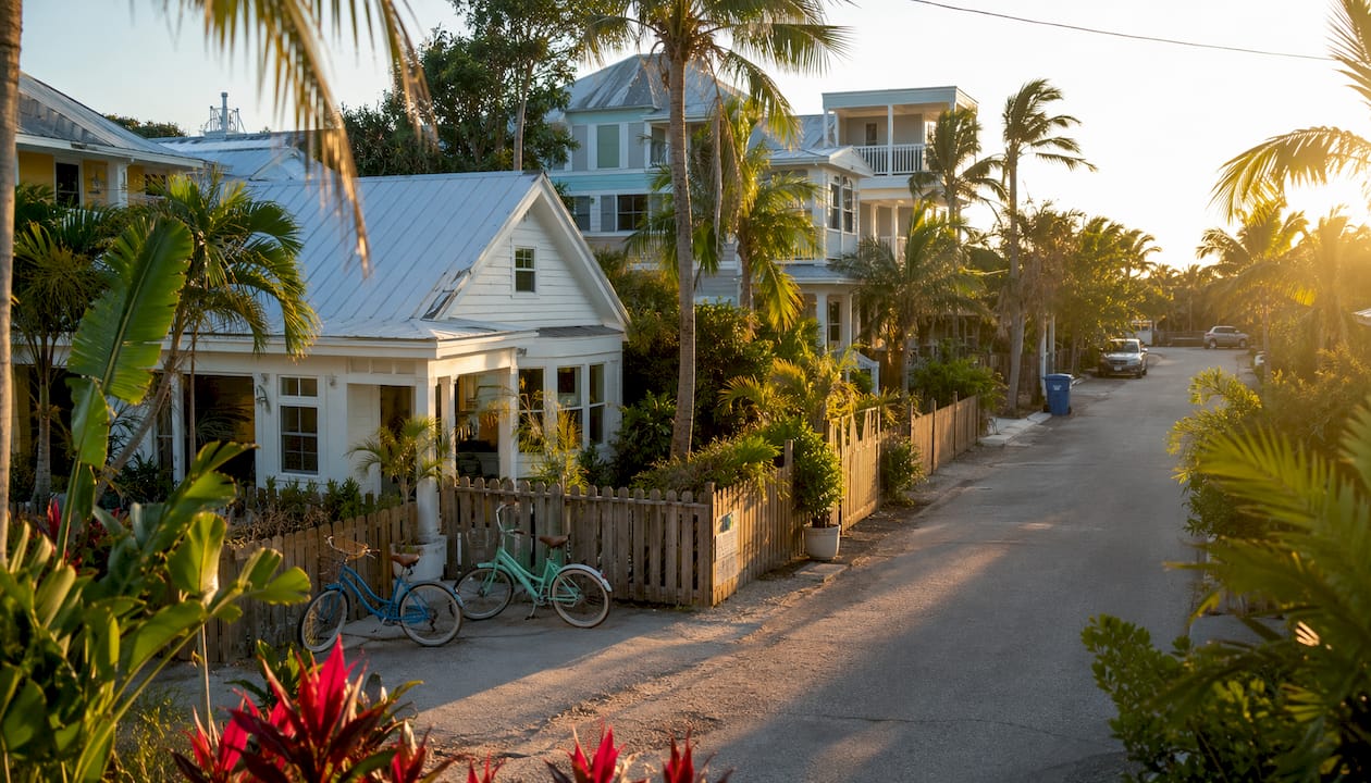 Anna Maria Island residential vacation homes street