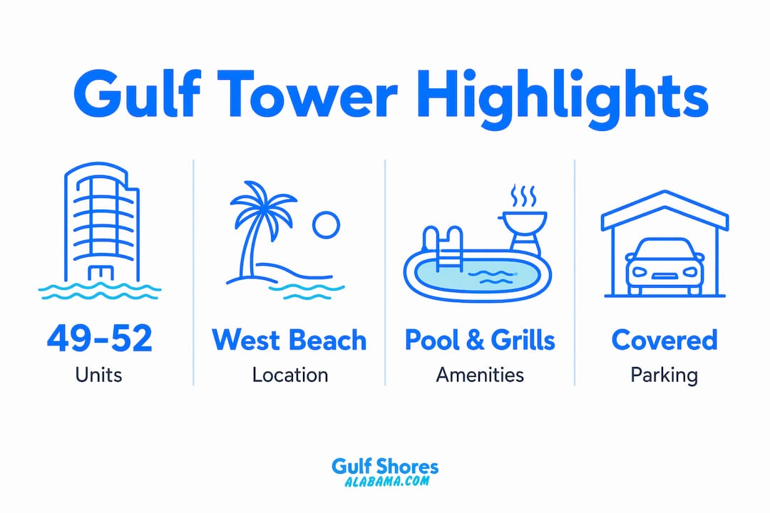 Infographic summarizing Gulf Tower key features and amenities