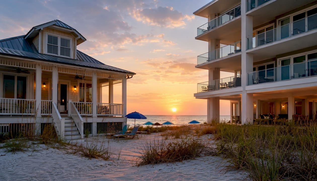 Condo and private beach house with Gulf view