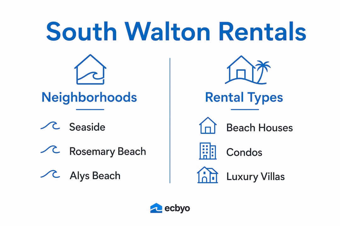 Infographic showing neighborhoods and rental types