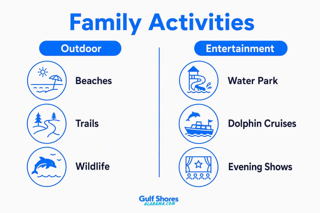 Infographic showing family outdoor vs entertainment activities