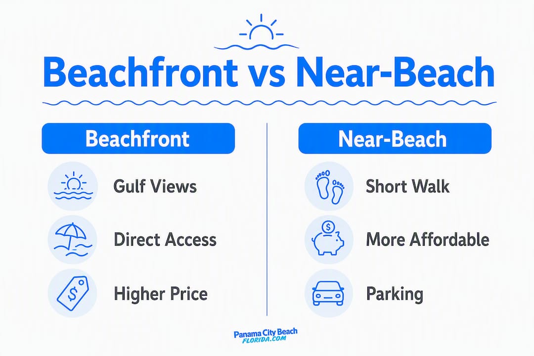 Infographic comparing beachfront and near-beach condos