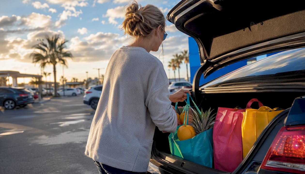 Loading groceries at Walmart curbside pickup