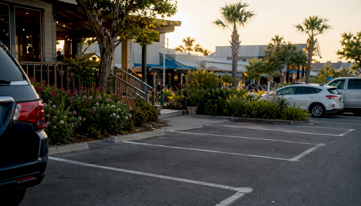Small Gulf Shores city-managed beach parking lot