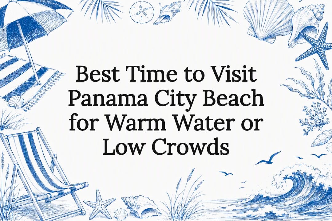 Decorative title card illustration for Panama City Beach travel article