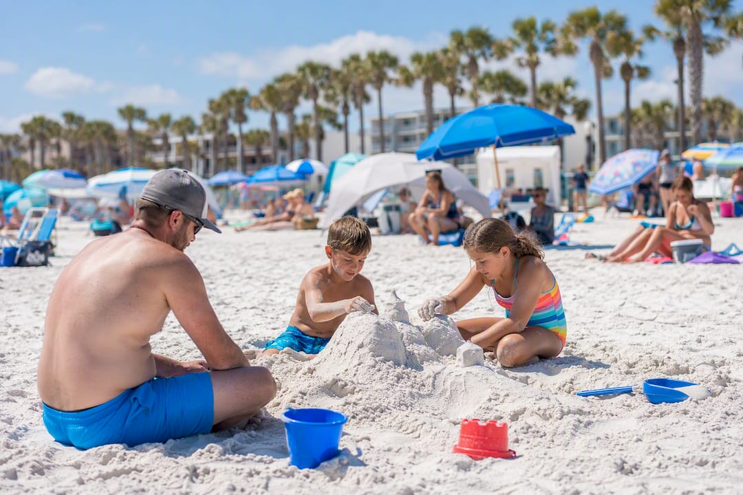 Crowded Panama City Beach with summer visitors