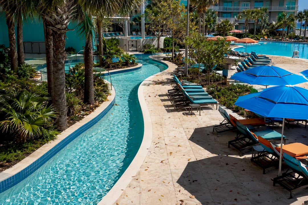 Lazy river and pool deck at Turquoise Place resort