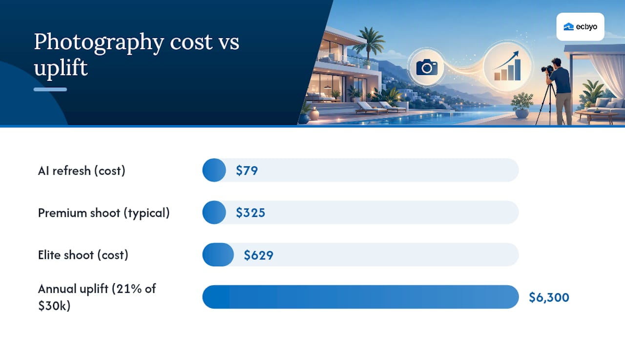 Diagram illustrating ROI comparisons of photography packages