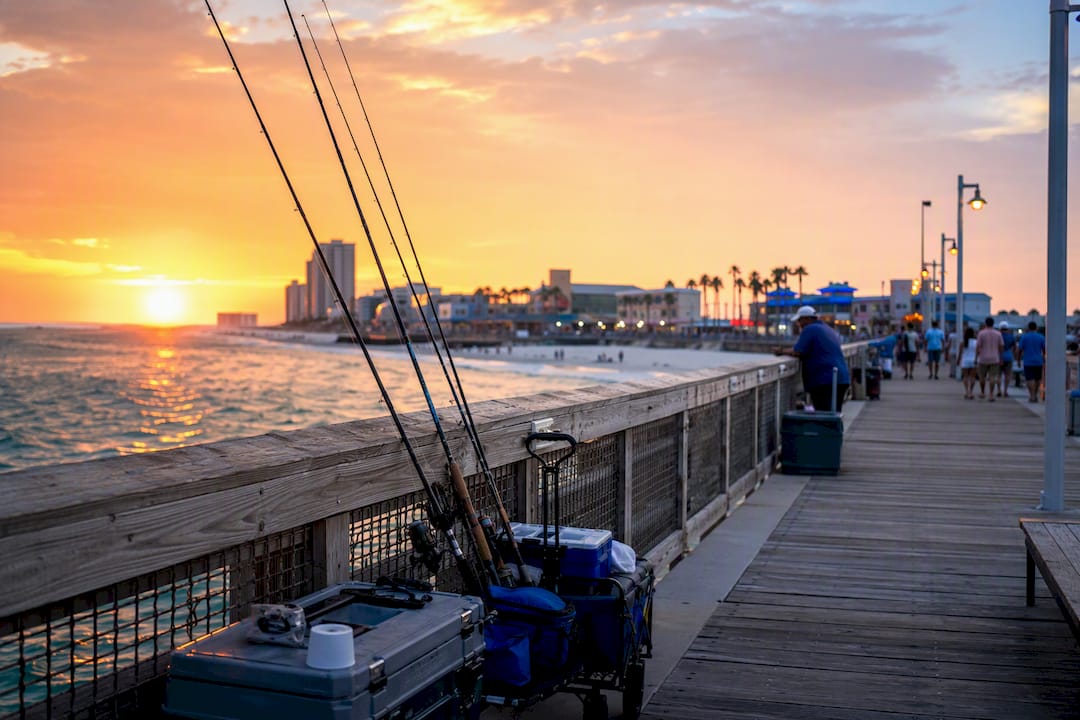 View from fishing pier towards Pier Park shops