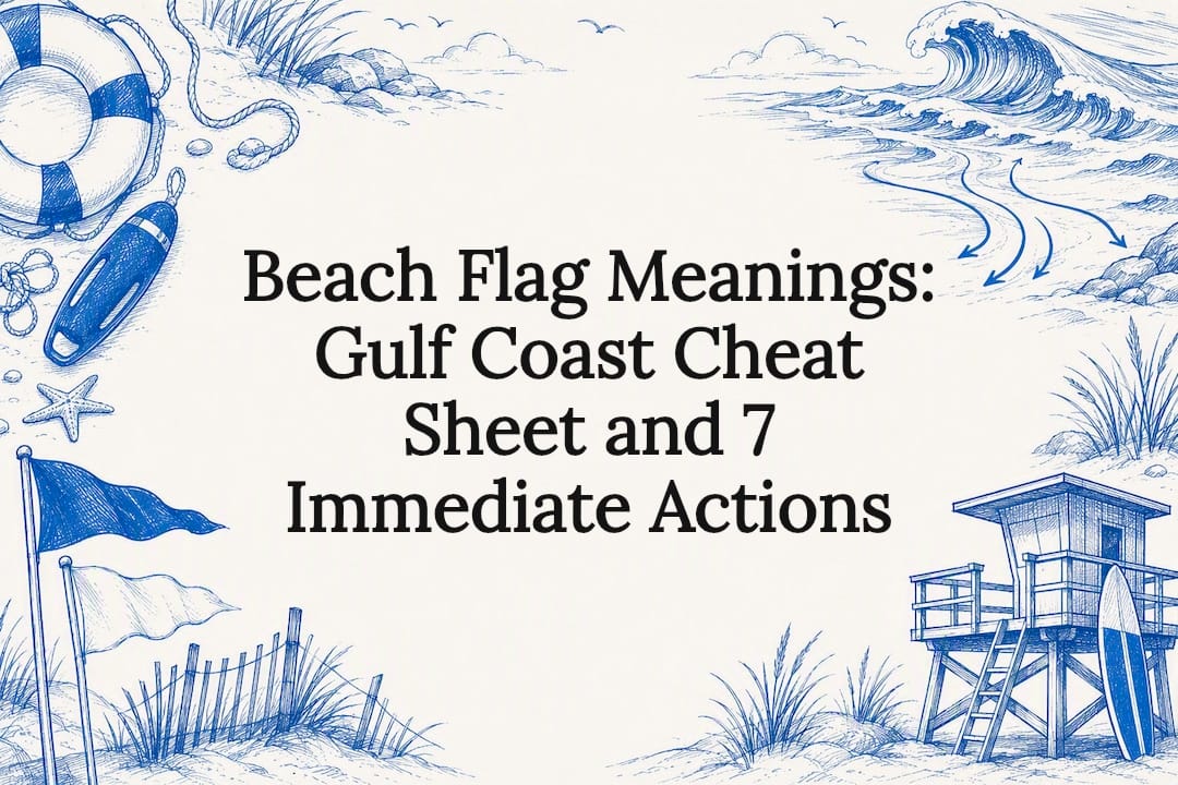 Decorative beach flag themed title card