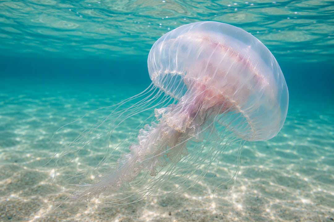 Jellyfish drifting in clear Gulf water