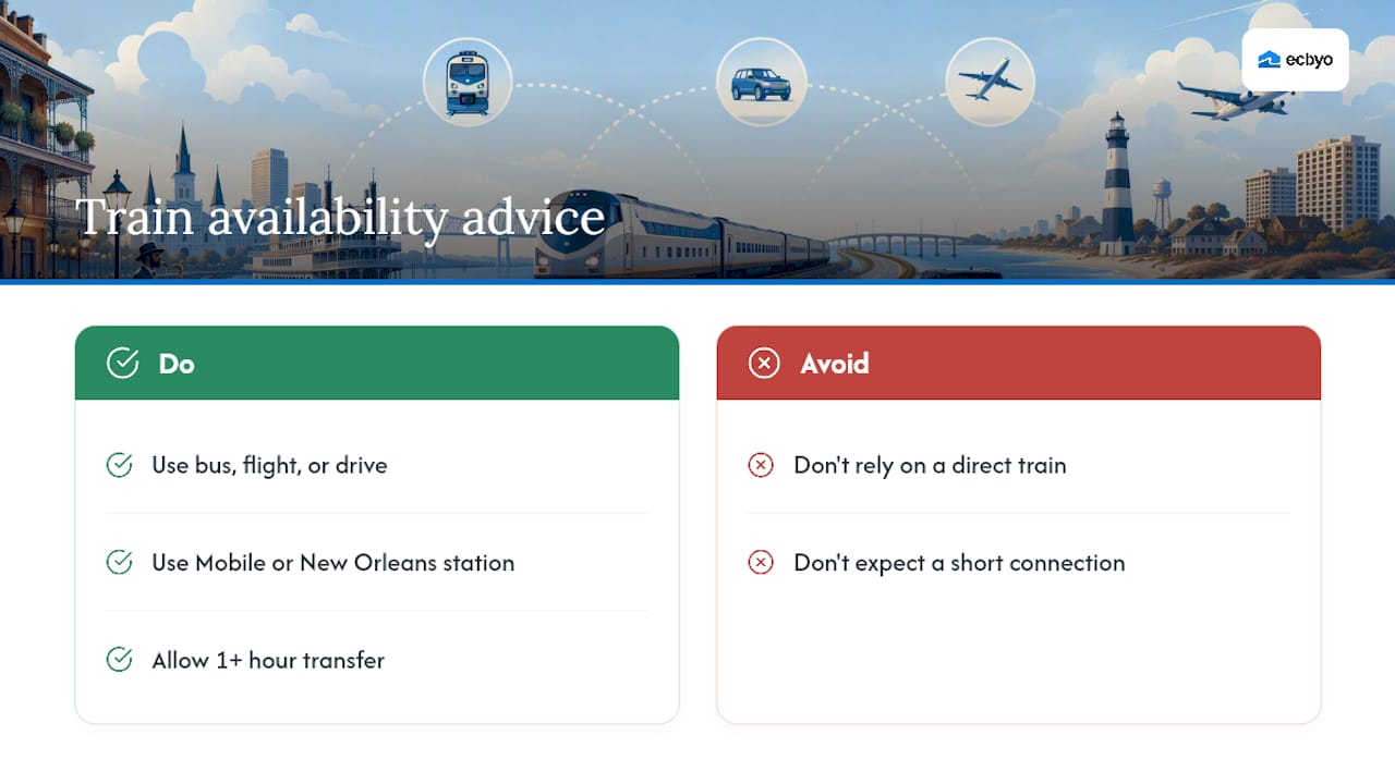 Does Amtrak Run From New Orleans to Pensacola? — overview diagram