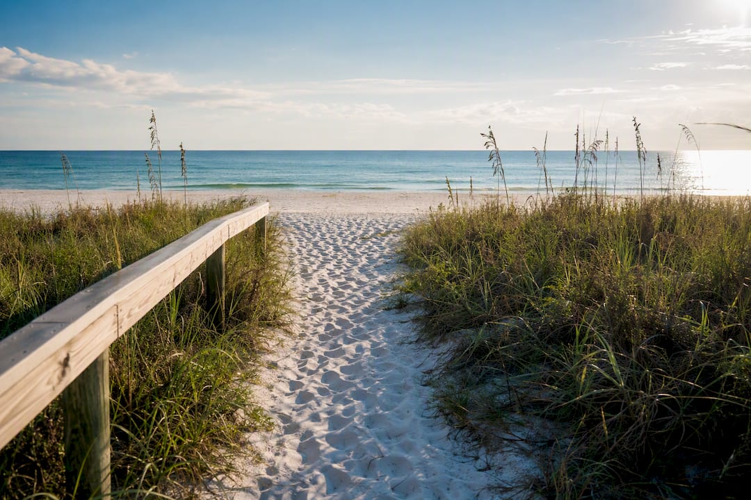 Sandy path leading to Gulf beach access
