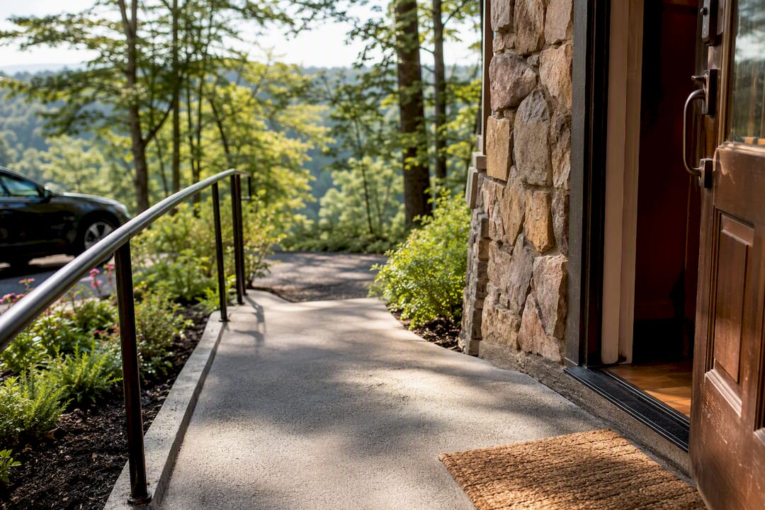 Step-free entrance at a mountain rental