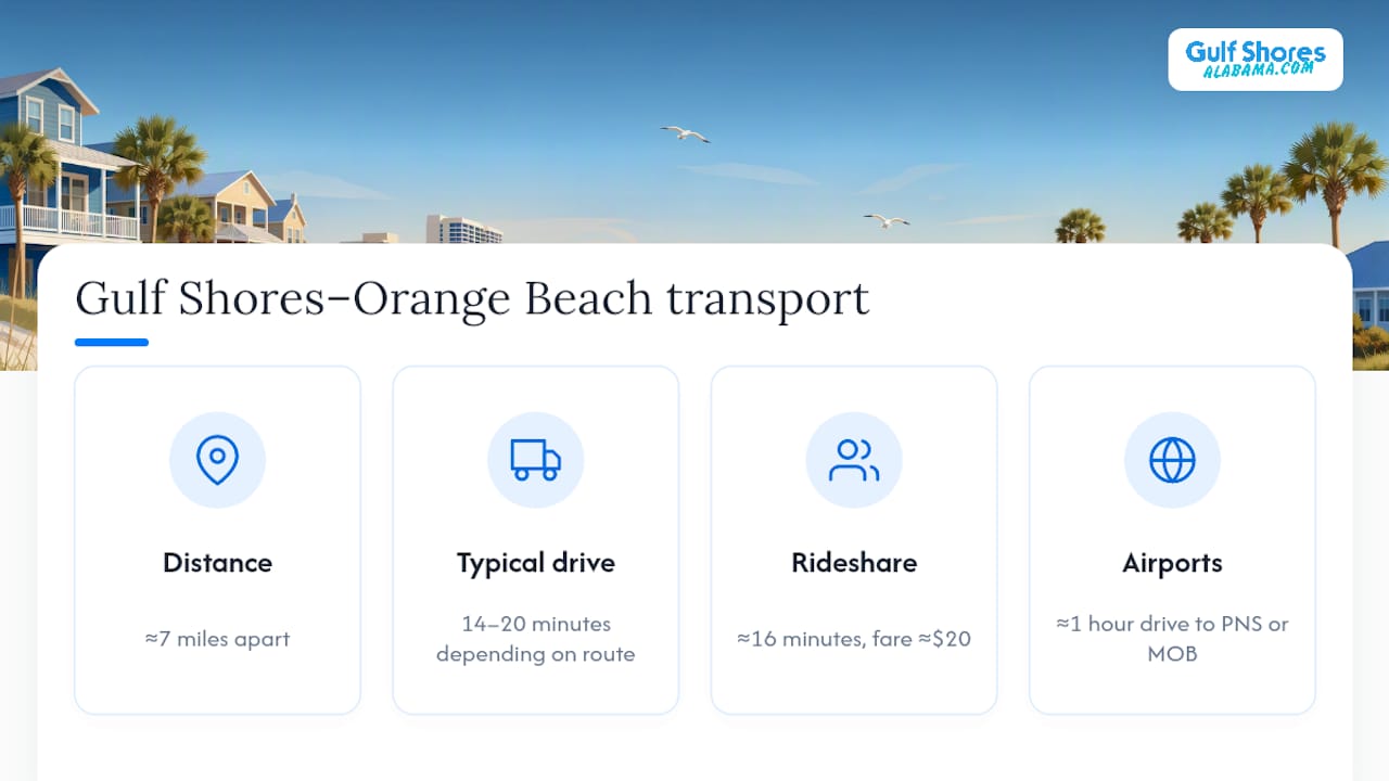 Travel distances and transportation between coastal towns