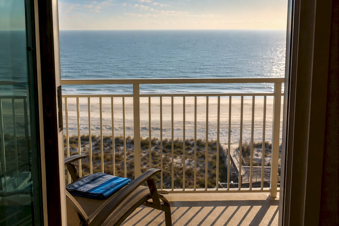 Gulf-facing vacation rental balcony view