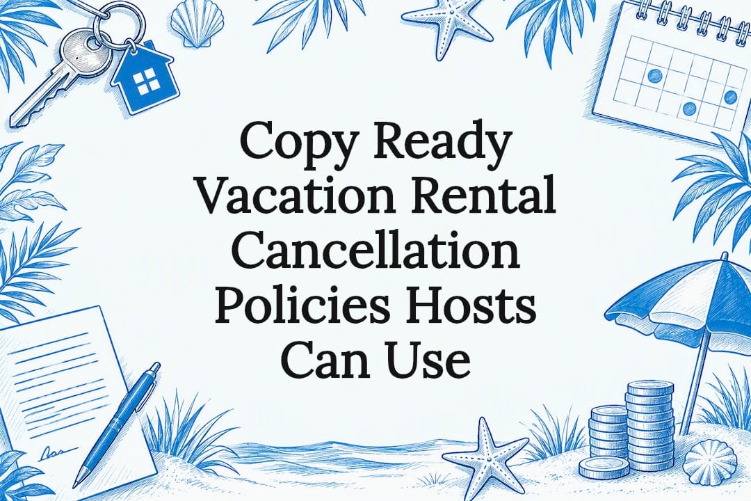 Decorative vacation rental policy title card