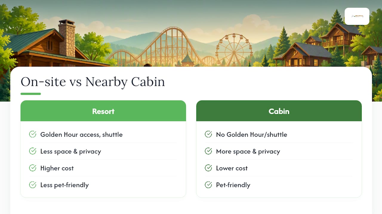 Resort and cabin stay comparison