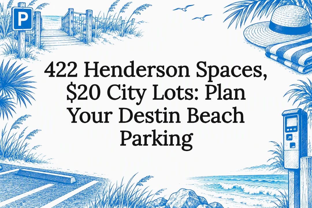 Decorative Destin beach parking title card